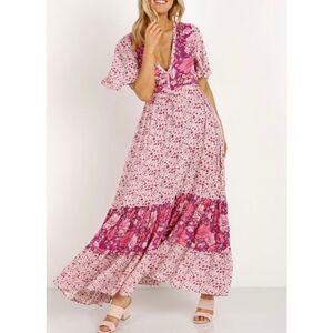 NWOT FP To Love Winona Berry Bohemian Lightweight Maxi Dress Women's Medium